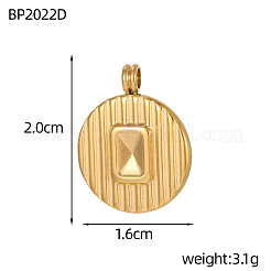 Pendentifs ronds et plats en acier inoxydable 304&nbsp;STAS-OY004-36G