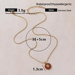 Colliers pendentifs vintage européens en acier inoxydable 304 émaillé rouge en forme de fleur pour femmes&nbsp;WS4572