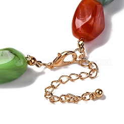 Bunte Perlenketten aus Harznuggets für Damen&nbsp;NJEW-U013-07G