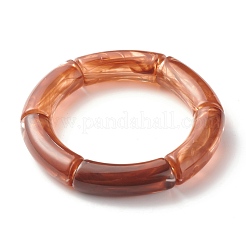 Bracciale elasticizzato con perline in tubo acrilico trasparente per ragazze&nbsp;BJEW-JB07311