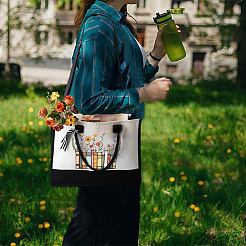Bolsos de hombro con cremallera estampados de poliéster y algodón&nbsp;ABAG-WH20031-005