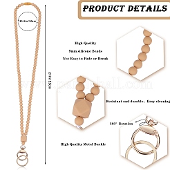 Correas para el cuello con cuentas de silicona para tarjetas de identificación&nbsp;NJEW-SW00025-02