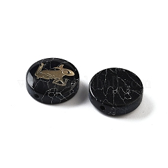 Perles de turquoise synthétiques teintées en noir&nbsp;G-F775-B01