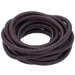 Cordino per gioielli in pelle PU intrecciata rotonda da 5 m&nbsp;OCOR-GF0005-92C