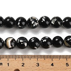Tiras de cuentas de concha de trochus y piedra sintética ensambladas&nbsp;G-B128-08C-04