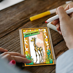 Individuelle Klarsichtstempel aus PVC-Kunststoff mit Sommermotiv&nbsp;DIY-WH0631-0664