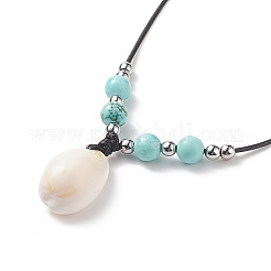 Set di collane con pendente a conchiglia di ciprea naturale in stile 5 pz 5&nbsp;NJEW-TA00046