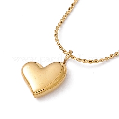Collier pendentif coeur avec chaînes de corde torsadées&nbsp;NJEW-G074-45G
