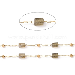 Catene di perline rettangolari di labradorite naturale&nbsp;AJEW-J035-01G-08