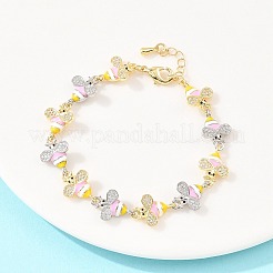 Armbänder aus Messing mit Bienenmotiv&nbsp;BJEW-A148-01G