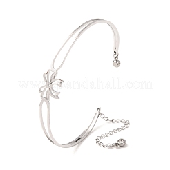 Schleifen-Armreifen aus Edelstahl 304 mit Strassen für Damen&nbsp;BJEW-Z176-02P