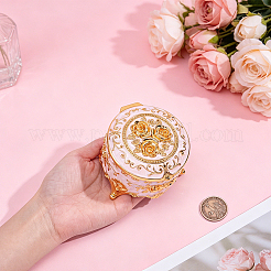 Schmuckaufbewahrungsbox aus Zinklegierung mit Rosenmuster im Vintage-Stil&nbsp;AJEW-WH0817-075B