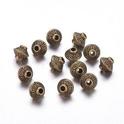 Séparateurs perles en alliage de style tibétain, Sans cadmium & sans nickel & sans plomb, bronze antique, 5.4x6.3mm, Trou: 1mm
