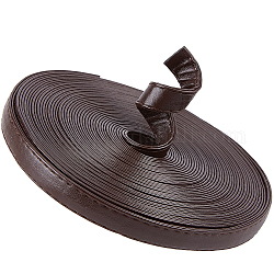 Gorgecraft 5м плоский шнур из искусственной кожи, для декора подушек, кокосового коричневый, 12x2 мм, около 5.47 ярда (5 м) / рулон