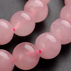 Rose naturelle pierres précieuses de quartz chapelets de perles rondes, 10mm, Trou: 1mm, Environ 38 pcs/chapelet, 14.9 pouce
