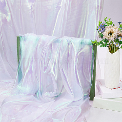 Nbeads environ 4.4 yard (4 m) de tissu de gaze holographique irisé, Tissu polyester laser de 1.5m de large, boulon en tissu polyester transparent solide pour décoration de robe de mariée, artisanat de bricolage, neige