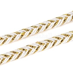 Braided Cloth Threads Cords for Bracelet Making, White, 6mm, about 50yards/roll(150 feet/roll)