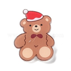 Badges acryliques sur le thème de Noël, broche en fer, ours, 42x31x2mm