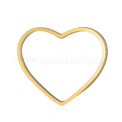201 anelli di collegamento in acciaio inox, cuore, oro, 9x11.5x1mm, Foro: 9x7 mm