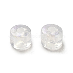 Perline acrilico trasparente, con polvere argento, colonna, chiaro, 6.5x5.5mm, Foro: 2 mm, circa 2800pcs/500g