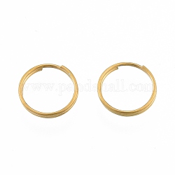 304 anelli portachiavi in ​​acciaio inox, anelli di salto a doppio anello, oro, 10x1.5mm, diametro interno: 9mm, singolo filo: 0.7mm