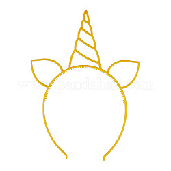 Lindas bandas de plástico para la cabeza de unicornio, accesorios para el cabello de diy para niñas, vara de oro, 218.5x156mm