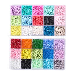 DIY Perlen Schmuck Kits, inklusive Scheibe/flacher runder handgemachter Fimo-Perlen, gemischte Stile Glas runde Saatperlen, Mischfarbe, 4x1 mm, Bohrung: 1 mm, 150g