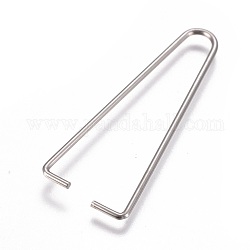 304 Stainless Steel Ice Pick Pinch Bails, Clips for Beads, Stainless Steel Color, 42x17x1.2mm, Pin: 1.2mm