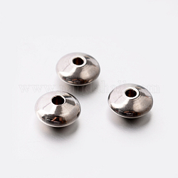 Rondelle 201 perle in acciaio inox distanziatore, colore acciaio inossidabile, 8x4mm, Foro: 2 mm