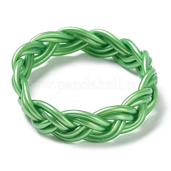 Plastic Cord Braided Stretch Bracelets, Dark Sea Green, Inner Diameter: 2-1/2 inch(6.5cm)
