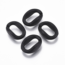 Окрашенные распылением пластиковые соединительные кольца ccb, разъемы для быстрой связи, для изготовления ювелирных кабельных цепей, овальные, чёрные, 31x21x12.5 мм, внутренний диаметр: 11x21 мм