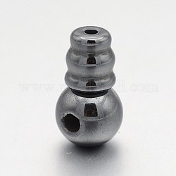 Unmagnetische synthetischen Hämatit 3-Loch-Guru Perlen, T-Perlen gebohrt, Schwarz, 19x10 mm, Bohrung: 2 mm