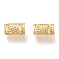 Matte Alloy Beads, Long-Lasting Plated, Cadmium Free & Nickel Free & Lead Free, Column, Real 18K Gold Plated, 10.5x6mm, Hole: 3.5mm