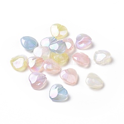 Electroplate Acrylic Beads, Pearlized, Heart, Mixed Color, 16x17x7.5mm, Hole: 2.5mm