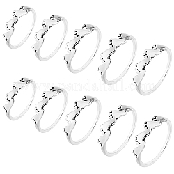 Pandahall elite 10 pz 5 anelli per le dita in lega di dimensioni per le donne, platino, taglia americana 5 1/2 (16.1 mm) ~ taglia americana 9 3/4 (19.5 mm), 2pcs / size