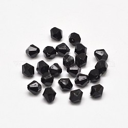 Faceted Bicone Acrylic Beads, Black, 5x5mm, Hole: 1.5mm, about 12500pcs/500g