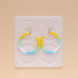 DIY Dangle Earring Silicone Molds, Resin Casting Molds, for UV Resin, Epoxy Resin Jewelry Making,  Mixed Shapes, White, 150x143x5mm