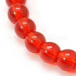 4 mm rot transparent runden Glasperlen Stränge Zwischenperlen, ca. 4 mm Durchmesser, Bohrung: 0.5 mm, ca. 80 Stk. / Strang, 13 Zoll