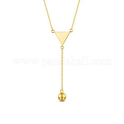 Shegrace 925 Halskette aus Sterlingsilber, mit s925-Stempel, Dreieck und Ball, golden, 18.11 Zoll (46 cm)