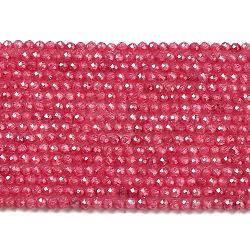 Бусины из кубического циркония, граненые, шайба, красные, 2 мм, отверстие : 0.6 мм, около 187 шт / нитка, 14.76 дюйм (37.5 см)