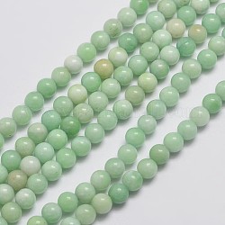 Natural Malaysia Jade Beads Strands, Imitation Amazonite, Round, Dyed, Medium Aquamarine, 6mm, Hole: 0.8mm, about 64pcs/strand, 15 inch