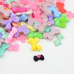 Resin Cabochons, Bowknot, Mixed Color, 13~24x8.5~14x5.5~7mm