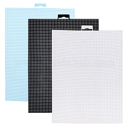 Chgcraft 6 pz 3 colori plastica punto croce foglio di tessuto, fogli di tela a rete, per ricamo, lavorazione del filato, progetti a maglia e uncinetto, rettangolo, colore misto, 295x211x1mm, 2 pz / colore