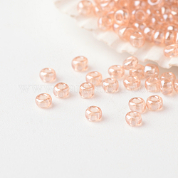 Perline di semi di vetro rotonde di grado 12/0, colori trasparenti lustered, rosa nebbiosa, 2x1mm, Foro: 0.5 mm, circa 60000pcs/libbra