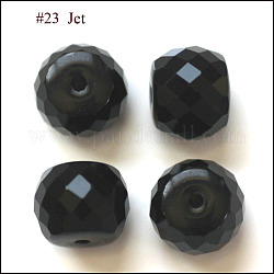 Abalorios de cristal austriaco de imitación, aaa grado, facetados, tambor, negro, 8x6.5mm, agujero: 0.7~0.9 mm