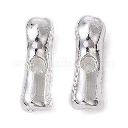 Alloy Spacer Beads, Long-Lasting Plated, Irregular Column, Silver, 14x4.5x4mm, Hole: 1mm
