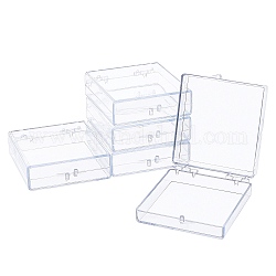 Transparente Perlenbehälter aus Kunststoff von Craspire, Würfel, Transparent, 6.3x5.9x1.8 cm