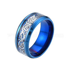 Bling 201 Stainless Steel Plain Band Ring for Women, Blue, Inner Diameter: 17mm