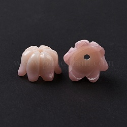 Capuchons de perles de coquille naturelle, 6 pétales, muguet, 7.5~8x4.5~5mm, Trou: 1mm