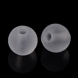 Runden transparenten Acryl-Perlen, matt, Transparent, 8 mm, Bohrung: 1.5 mm, ca. 1800 Stk. / 500 g